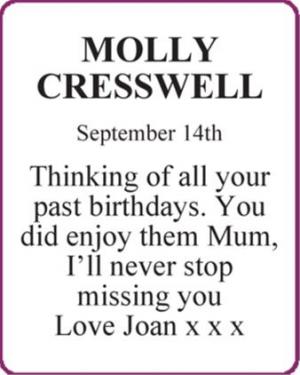 MOLLY CRESSWELL