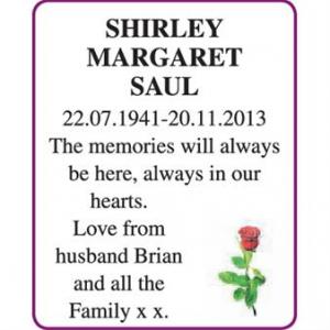 SHIRLEY MARGARET SAUL