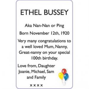 ETHEL BUSSEY