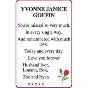 YVONNE JANICE GOFFIN