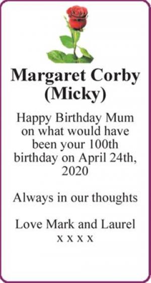 Margaret Corby (Micky)