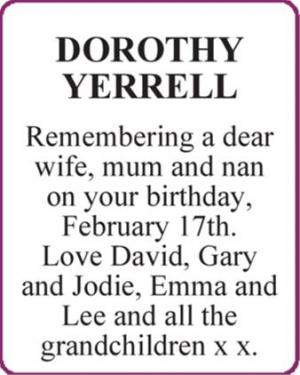 DOROTHY YERRELL