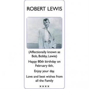 ROBERT LEWIS ( known as Bob, Bobby, Lewie)