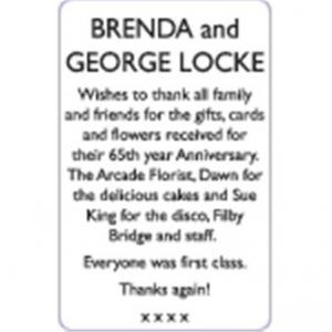 BRENDA and GEORGE LOCKE