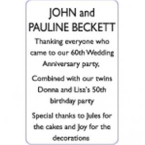 JOHN and PAULINE BECKETT