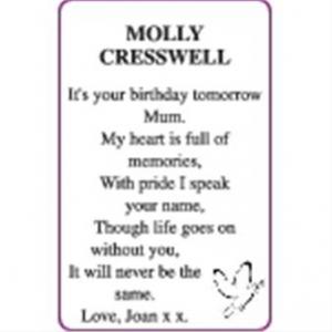 MOLLY CRESSWELL