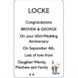 BRENDA AND GEORGE LOCKE