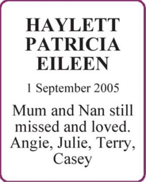 HAYLETT PATRICIA EILEEN