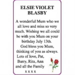 ELSIE VIOLET BLASBY