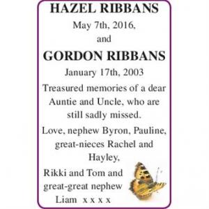 HAZEL and GORDON RIBBANS