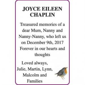 JOYCE EILEEN CHAPLIN