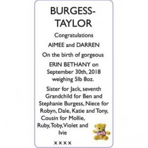 AIMEE BURGESS-DARREN TAYLOR