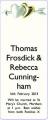 Thomas Frosdick - Rebecca Cunningham