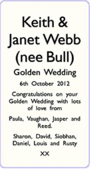 Keith - Janet Webb (nee Bull)